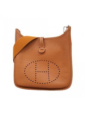 Hermes Shoulder Bag Evelyne Taurillon Clemence Gold Silver
